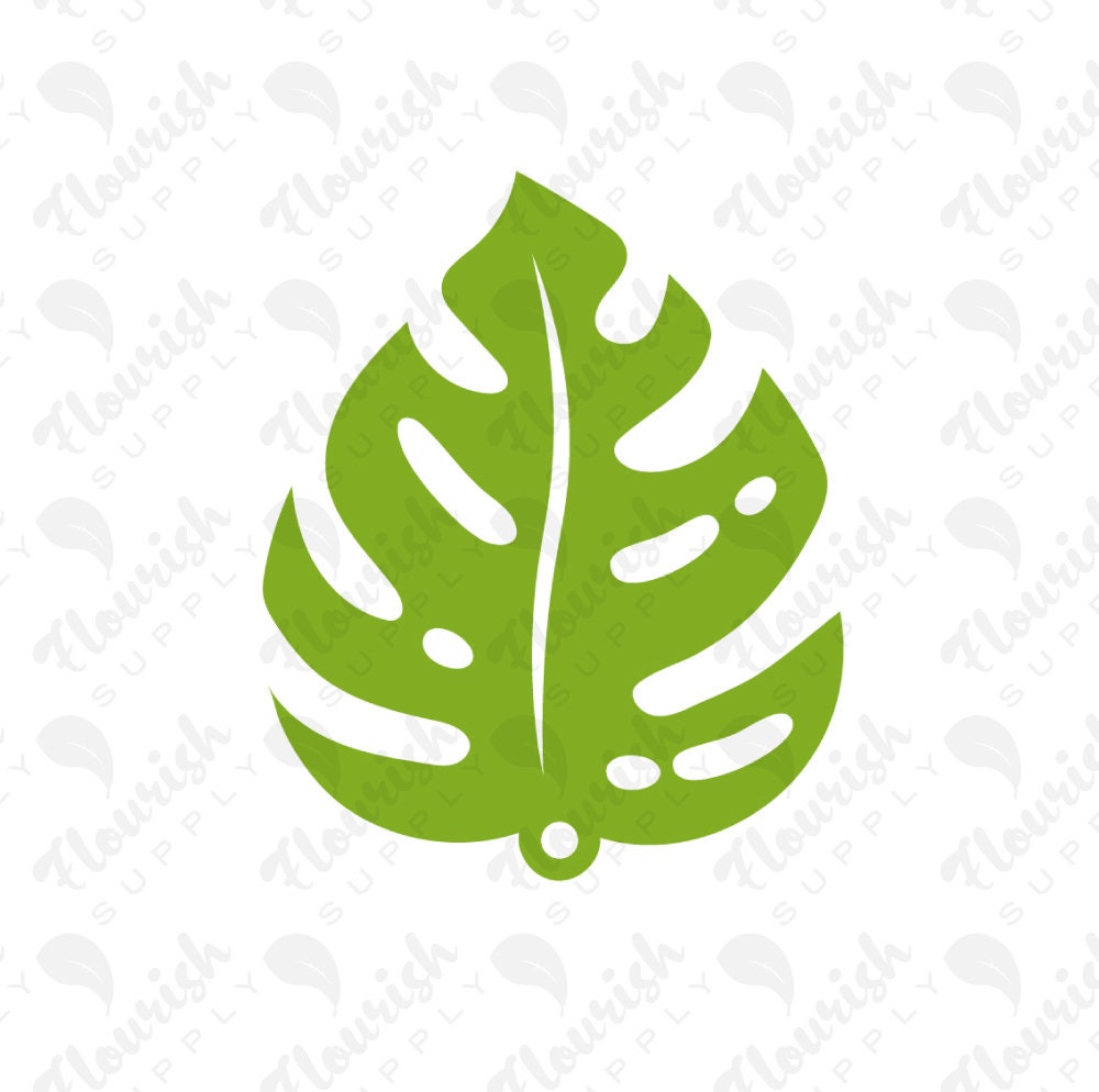 Monstera Leaf With Hole Cut File SVG - Etsy