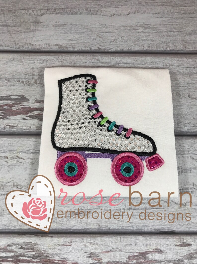 Digital Roller Skate Applique embroidery design machine Etsy