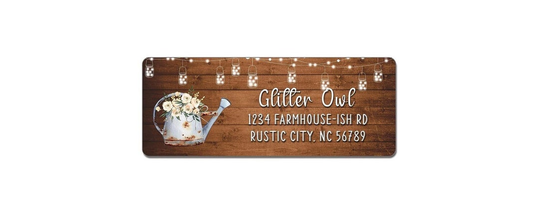 Rustic Address Lables Personalized Return Address Labels Rustic - Set of 120 Farmhouse Style ...