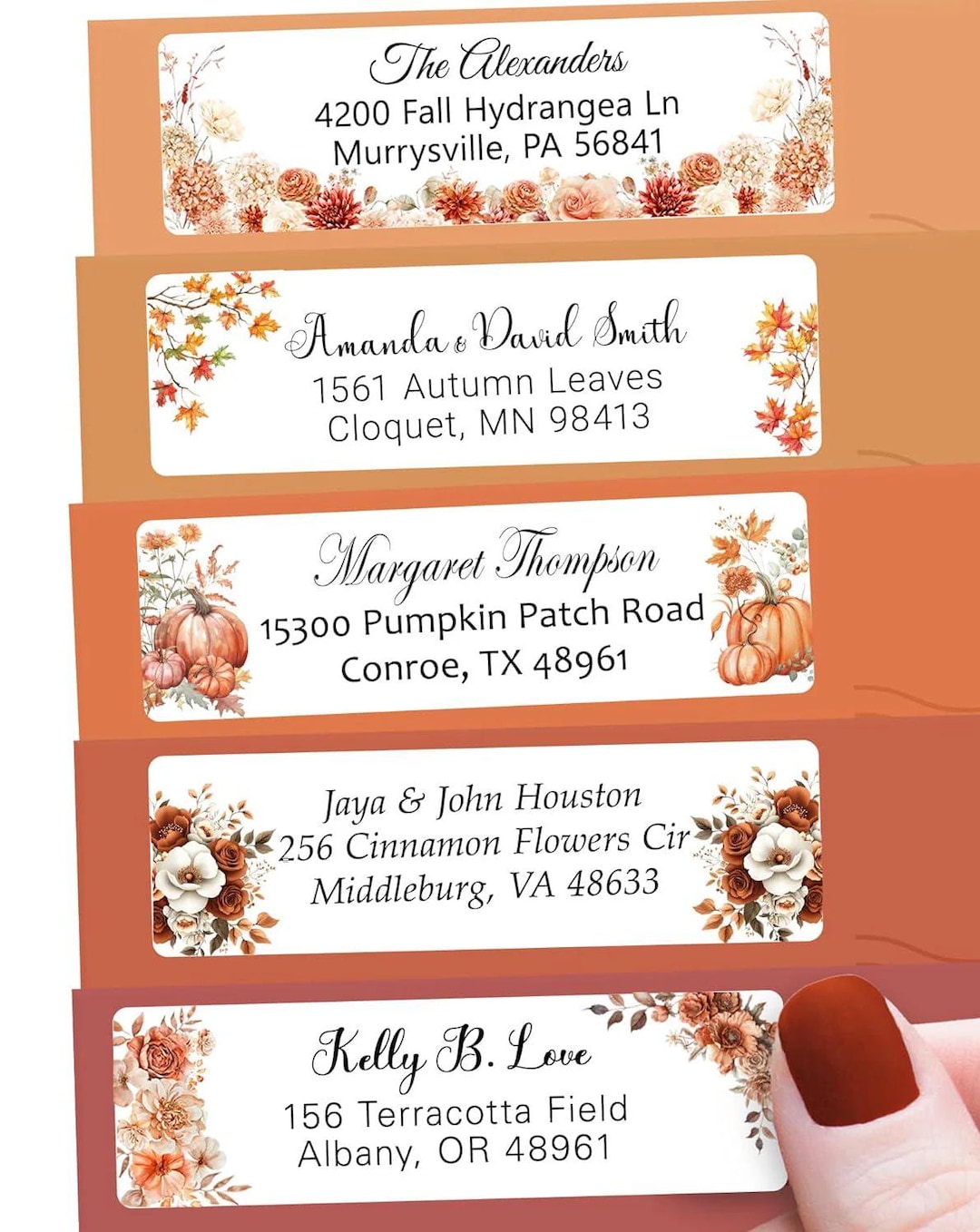 Personalized Return Address Labels Fall - High Gloss Custom Mailing ...