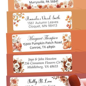 Personalized Return Address Labels Fall - High Gloss Custom Mailing Labels on Sheets - Self-Adhesive Return Stickers (50-1000)