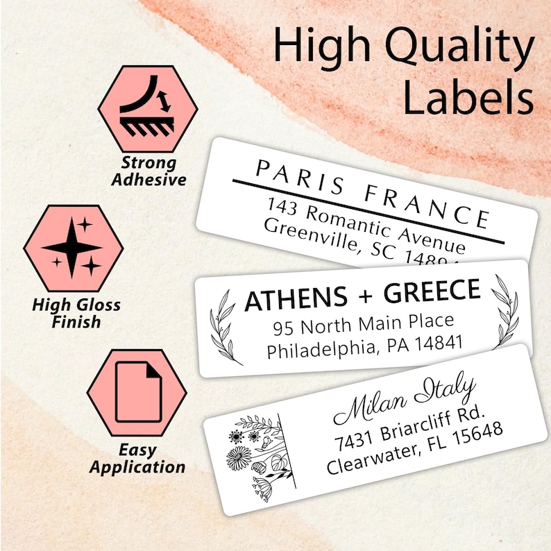 Personalized Return Address Labels Simple - High Gloss Custom Mailing ...