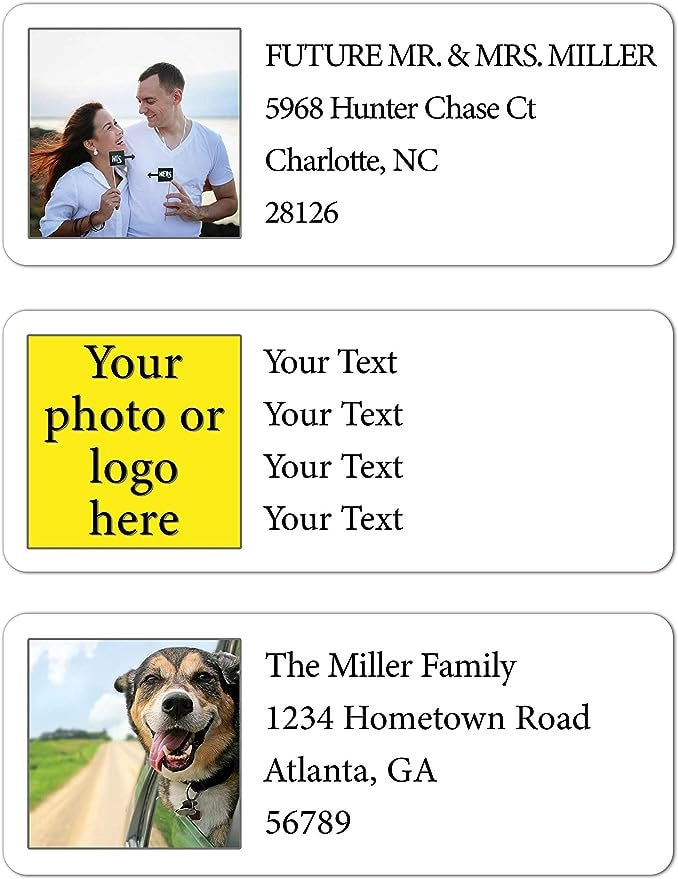 Personalized Photo Return Address Labels - Set of 120 Custom Photo or ...