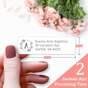 Personalized Return Address Labels Monogram - High Gloss Custom Mailing ...