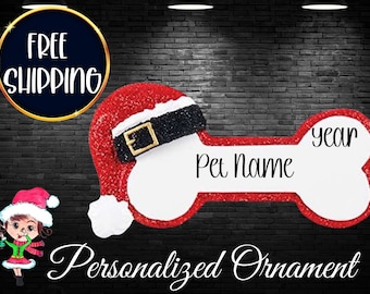 Personalized Dog Bone Christmas Ornament,Dog Ornament,Custom Dog Ornament, Custom Pet Ornament,Dog Mom, Dog Lover Gift,Christmas Dog Bone