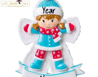 Christmas Ornament Girl Snow Angel/ Children Kids - Personalized + Free Shipping!
