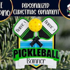 Personalized Christmas Ornament Pickleball Player|Pickleball Paddle|Pickleball Ornament|Custom Pickleball|Personalized Pickle Ball Ornament
