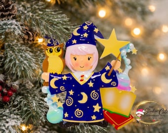 Personalized Wizard Graduation Ornament | Custom Name & Year Christmas Keepsake Gift for Teachers, Students and Kids