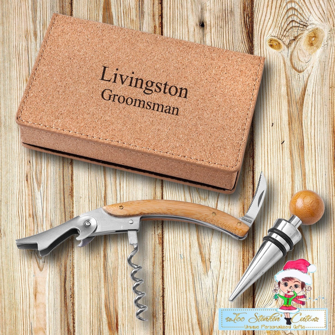 Personalized Wine Opener Set Cork Free Shipping/ Executive Etsy UK