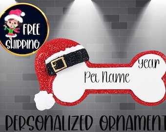 Personalized Dog Bone Christmas Ornament,Dog Ornament,Custom Dog Ornament, Custom Pet Ornament,Dog Mom, Dog Lover Gift,Christmas Dog Bone