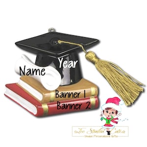 Personalisierte Weihnachtsverzierung graduierter Studenten Kappe College + kostenloser Versand! / Graduierung / Abschluss / High-School-College-Zeugnis