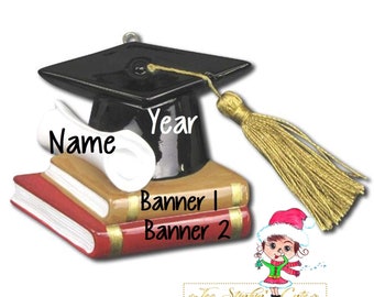 Personalized Christmas Ornament Graduate Student Cap College + Free Shipping! /Graduation/ School College Diploma Certificate