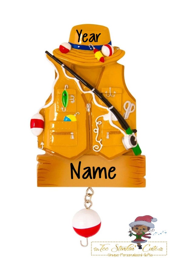 Christmas Ornament Fisherman Jacket/ Vest/ Fishing/ Fish Men Personalized  Free Shipping 