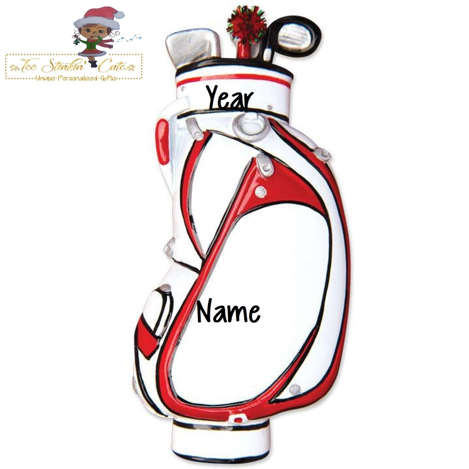 Personalized Christmas Ornament Golf Bag/ Men/ Women/ Golfing/ Etsy
