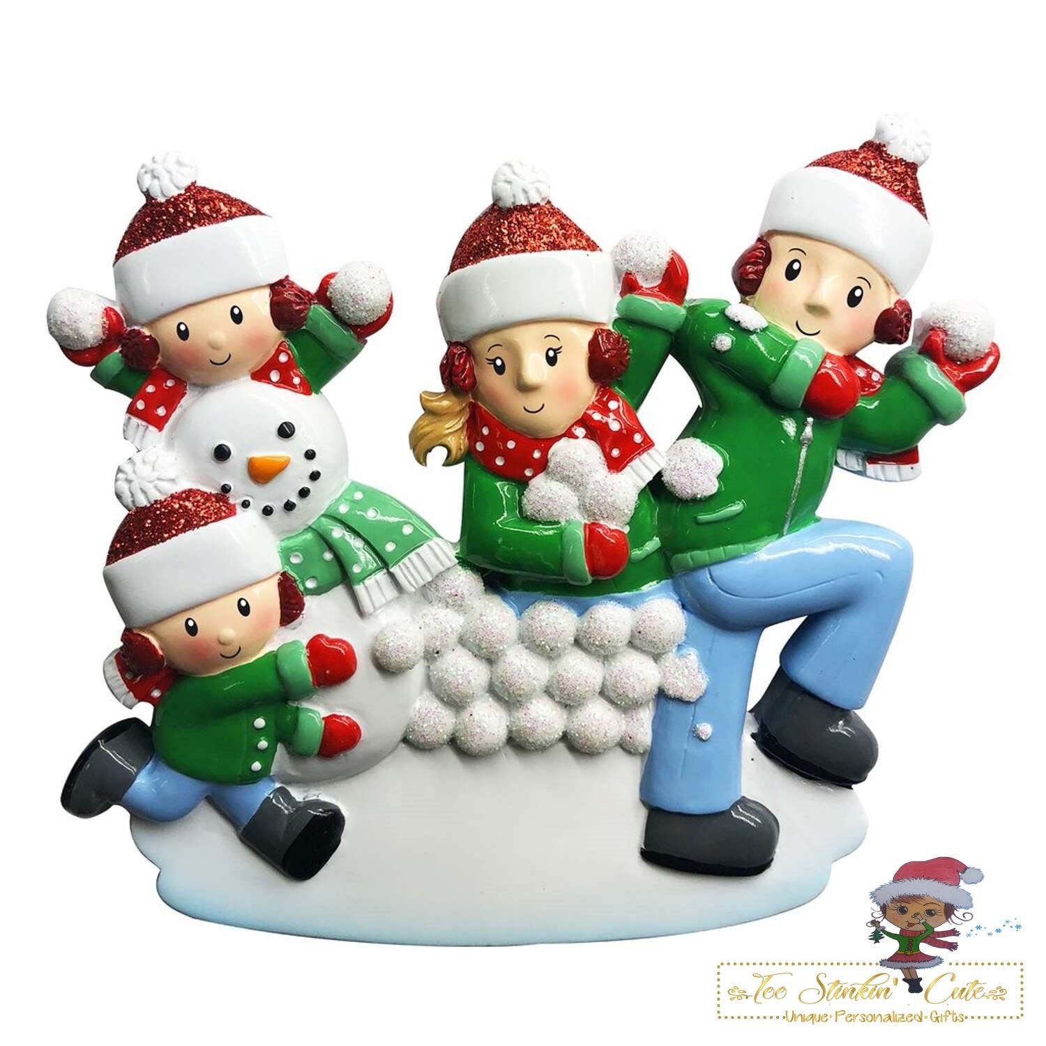 Personalized Christmas Table Topper Penguin Tree Family of 6 – Too Stinkin'  Cute