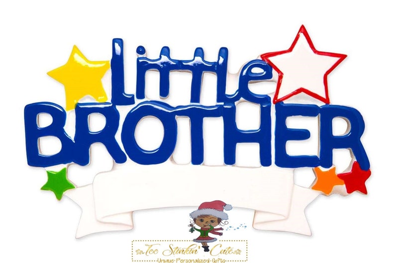 Free Shipping! Personalized Christmas Ornament Little Brother BoysSibling New Baby Newborn Kids