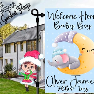 Welcome Home New Baby Boy Flag Baby Boy Flag New Baby Flag Flag for New Mom Gift for Newborn Bay New Baby Moon Garden Flag New Baby Gift