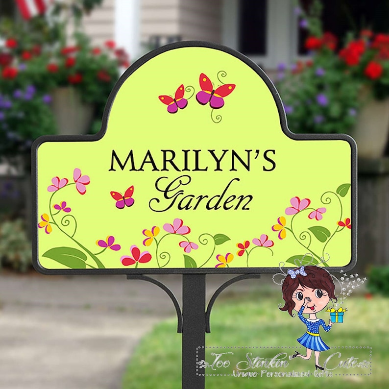 Personalized Custom Yard Stake Floral Family Garden Etsy