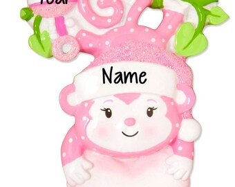 Weihnachtsverzierung Baby Affe/ Babys 1. Weihnachten/ Neugeborene/ neues Baby - personalisiert + kostenloser Versand!