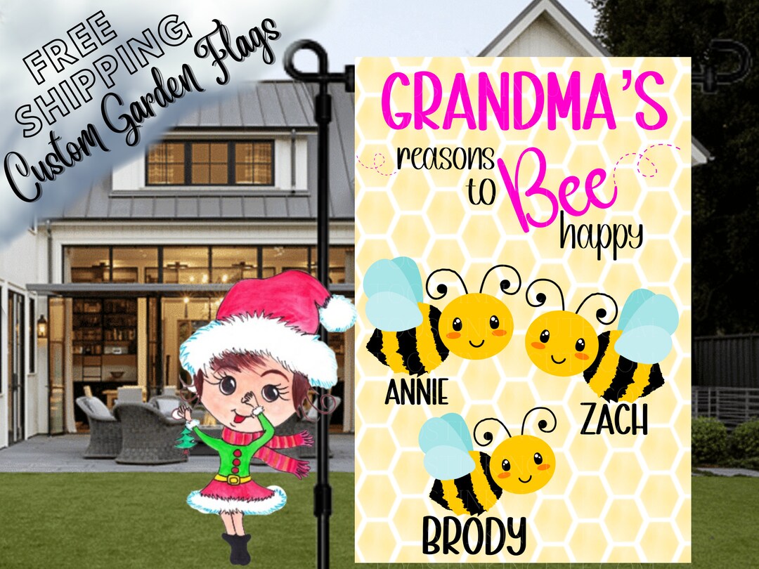 Grandma's Reasons To Bee Happy - Family Personalized Custom Home Decor Metal Sign - Gift For Grandma, Mom