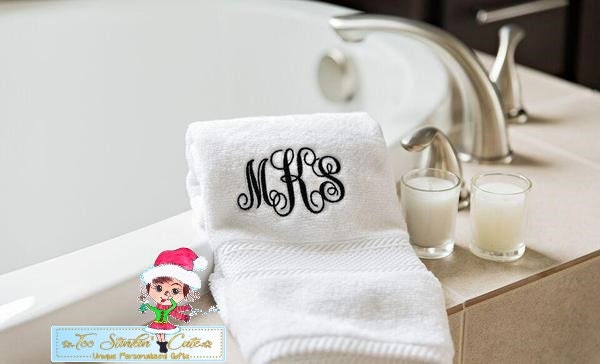 Personalized Luxury Embroidered Hand Towel & Bath Towel Set (Bathroom, –  Too Stinkin' Cute