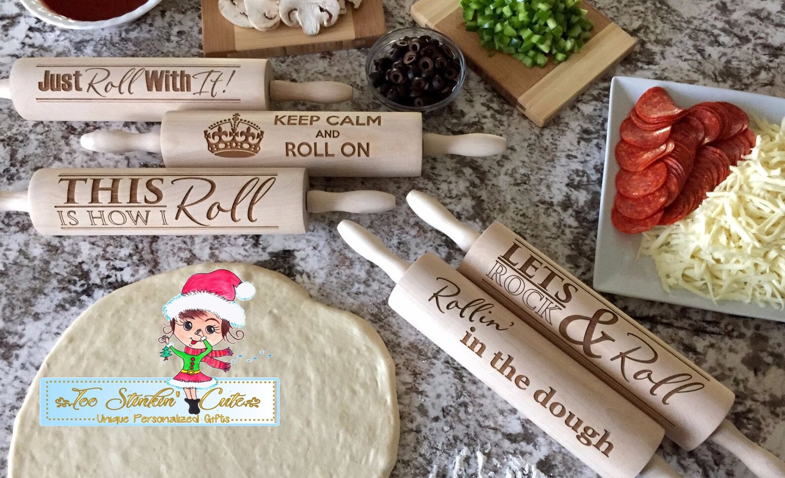 Custom Personalized Rolling Pins housewarming Kitchen Etsy