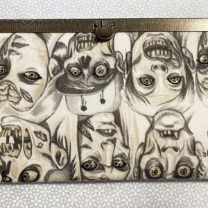 Cartera/cartera de tela con diseño de zombie