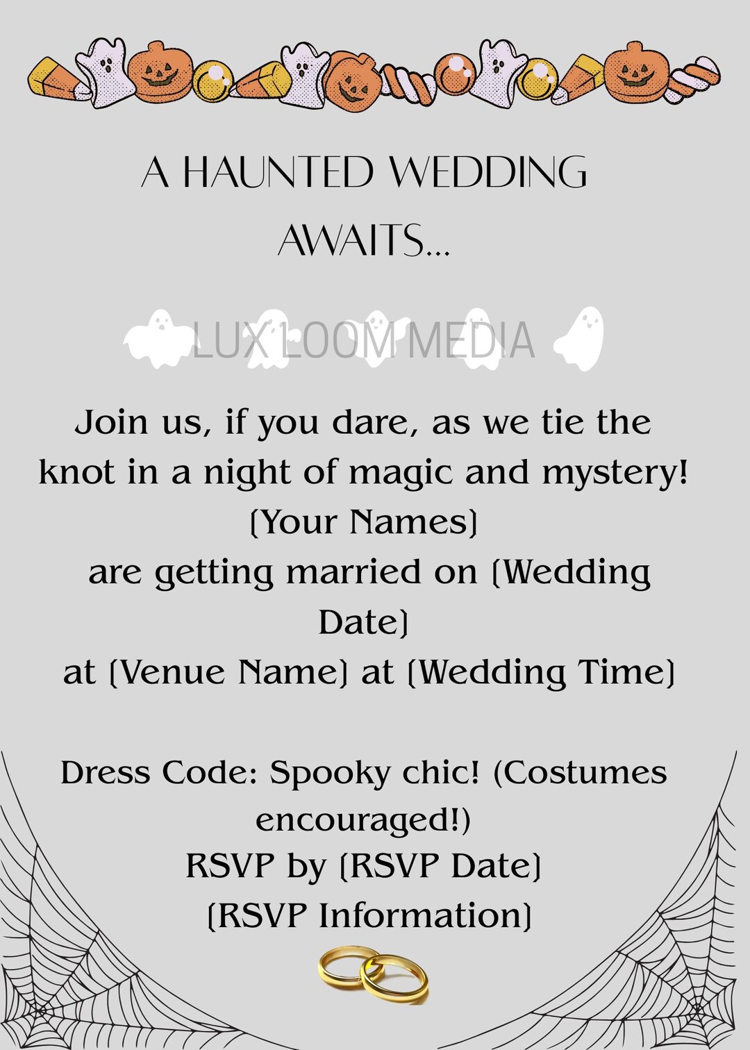 Spooky Wedding Invitation - Digital - Etsy