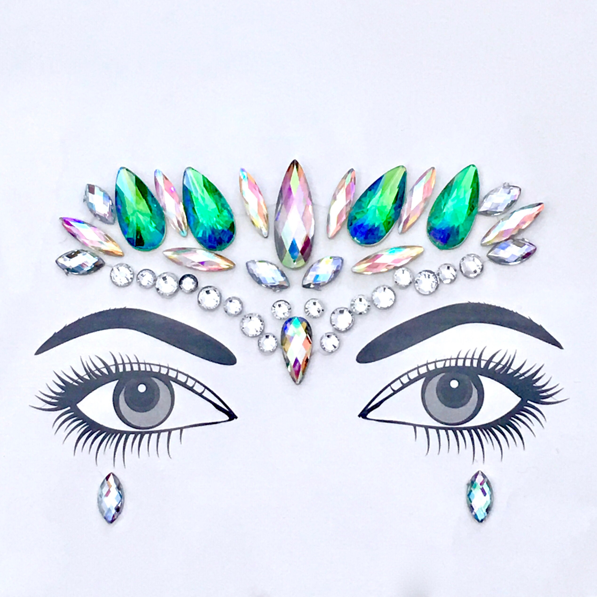 Face Gems 6 Sets Mermaid Face Jewels Self Adhesive Festival Gem Stickers  Eyes Body Face Stickers Crystal Festival Accessory for Carnival, Party