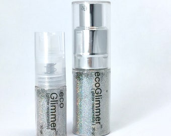 Biodegradable Glitter - SpritzGlitz Silver Holo Pump Spray --- Biodegradable, eco-friendly glitter for face & body sparkle