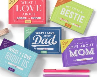 Knock Knock What I Love About YOU, US, BFF, Mom, and Dad, Fill-in-the-Blank Gift Journals, Show Love this Year!!