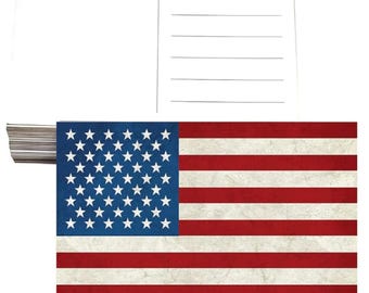 Patriotic American postcard United States of America flag vintage postcards 4x6 Inch Pack of 100