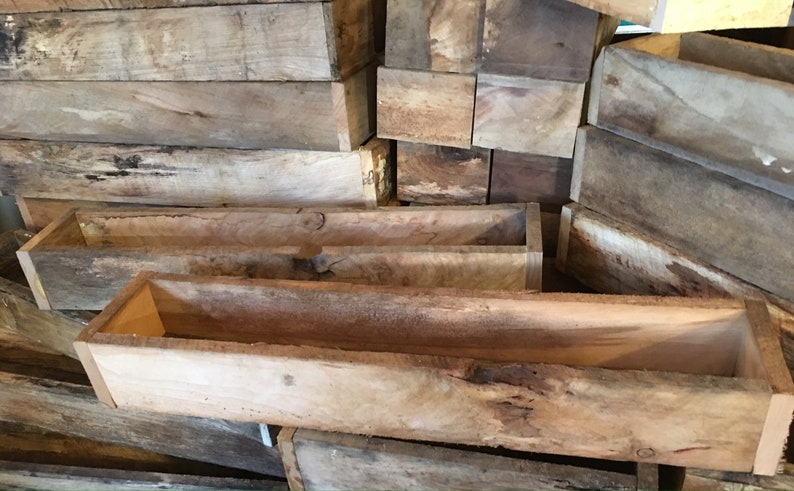 Long wooden box centerpiece best selling items Fits 6 pint jars country wedding table decor barn wood decor wedding centerpiece