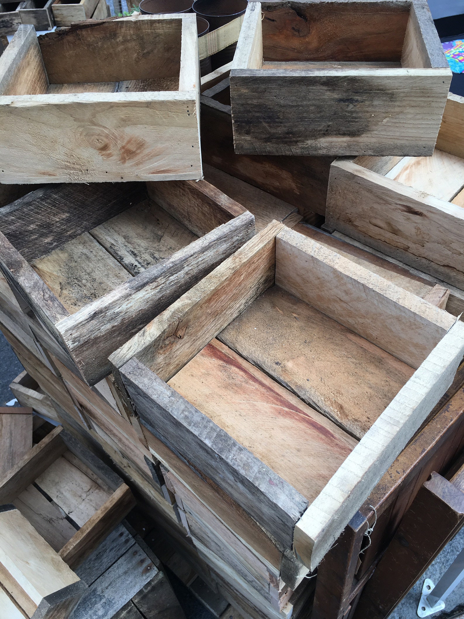 Caja de madera 8x8 jardinera rústica cuadrada decoración de Etsy