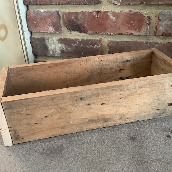 13x5 Wood Box only (Fits 3 mason quart jars)  Flower Centerpiece, country barn wedding centerpiece, wooden crate, best selling item, planter