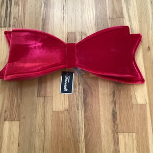 Farrisilk Large Red Velvet Bow, Large Bow for Wreaths, Farrisilk Bow, Velvet Bow, Christmas Bow
