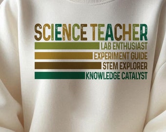 Retro Wissenschaft Lehrer PNG Design für Sublimation, STEM Erzieher Digitaler Download, Leben unterrichten T-Shirt Design