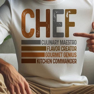 Chef PNG Design for Sublimation, Culinary Expert Digital Download, Professional Cook T-Shirt Design