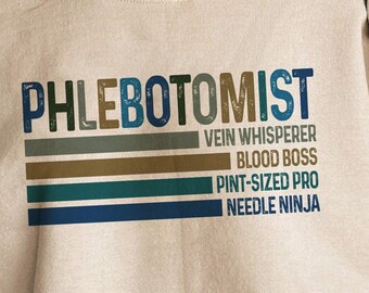 Retro Phlebotomist Png, Phlebotomist Sublimation, Phlebotomist Digital Design, Phlebotomist T-Shirt Design Download, Geschenk für Phlebotomist