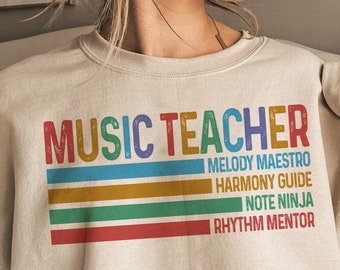 Retro Musiklehrer Png, Musiklehrer Sublimation, Musiklehrer Digital Design, Musiklehrer T-Shirt Design, Musiklehrer Herunterladen