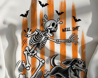 ハロウィンの骸骨犬PNG、面白いハロウィンPNG、走る骸骨PNG、不気味な犬の昇華プリント、面白いハロウィンシャツデザイン