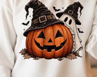 ハロウィンのかぼちゃPNG、かぼちゃのおばけPNG、魔女の帽子のかぼちゃPNG、ジャック・オー・ランタンのハロウィン昇華プリント、不気味な秋のシャツデザイン