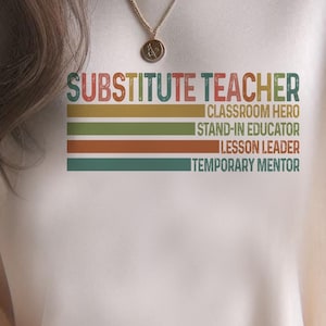 Substitute Teacher PNG, Substitute Educator Design, Teacher Gift, Sublimation Design, Digital Download