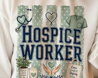 Hospice Worker PNG, Polka Dot Striped Healthcare PNG, Compassionate Care Sublimation, Palliative Care Shirt Design, Digital Download