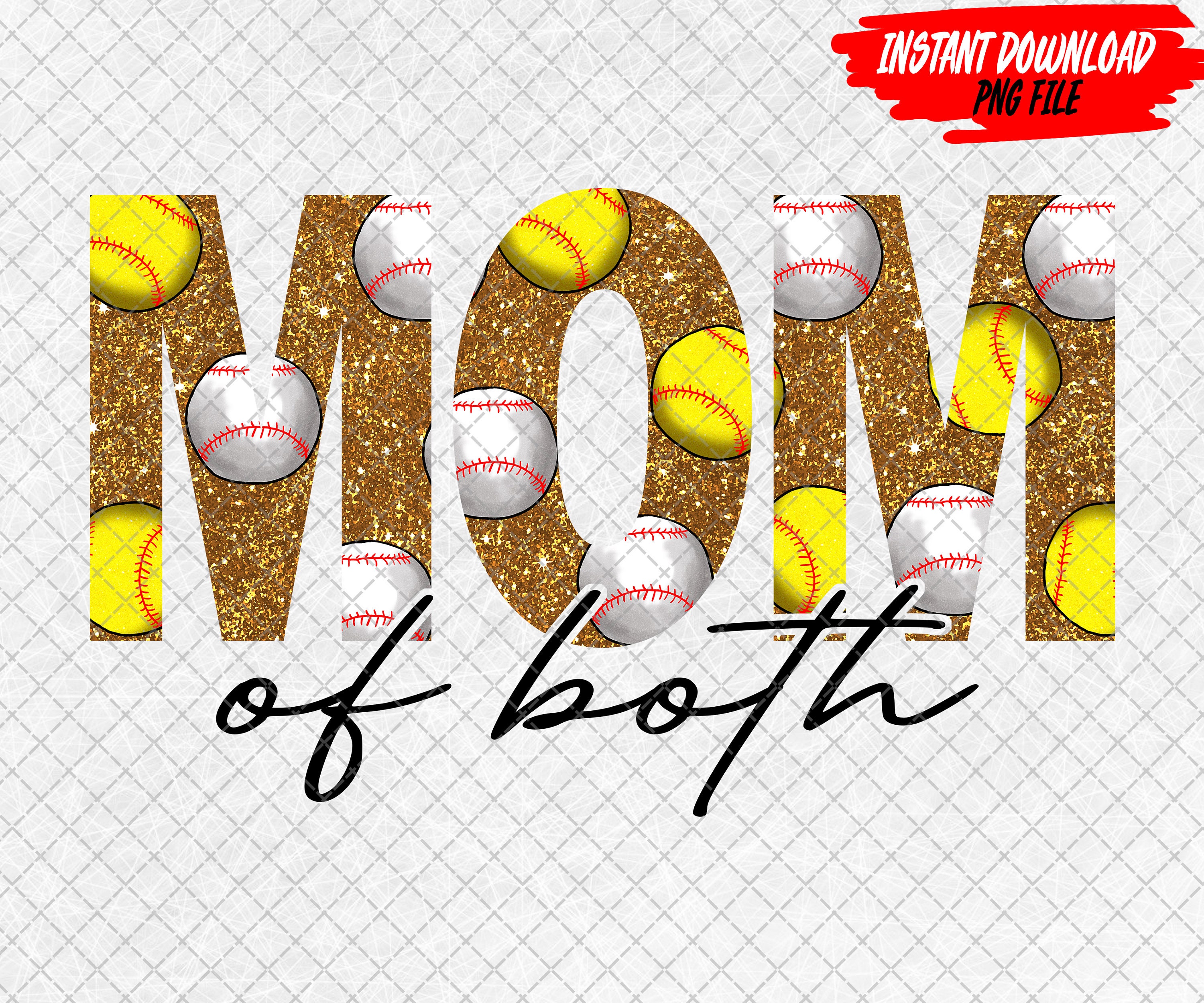 Mom of Both Png Baseball Softball Mom Sublimation Design Mom Etsy