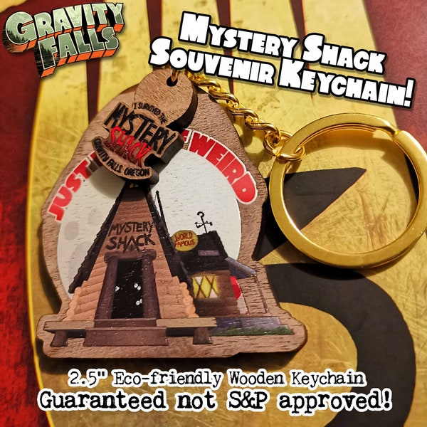 Gravity Falls: The Mystery Shack 'Just West of Weird' Wooden Keychain