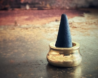 Brass Incense Holder - Small Burner For Cones Or Japanese-Style / Joss-Type Sticks