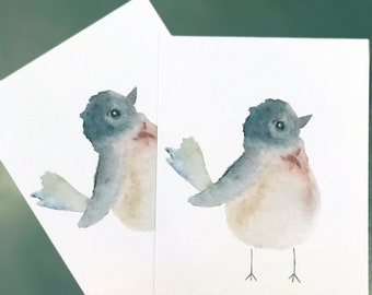 Bird Postcard | Birthday card little bird | Greeting card small bird | Map A6 | Gift idea | Postcard writable | Robin