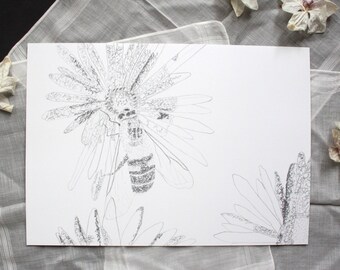 Geai Bleu Sur Branche Dessin Au Crayon Impression Des Etsy