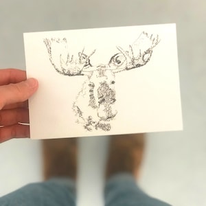 Postal de Elk | Tarjeta de cumpleaños Elk | Tarjeta de felicitación animal del bosque | Suecia Mapa | Idea de regalo | Postal grabable | Elk Suecia Mapa